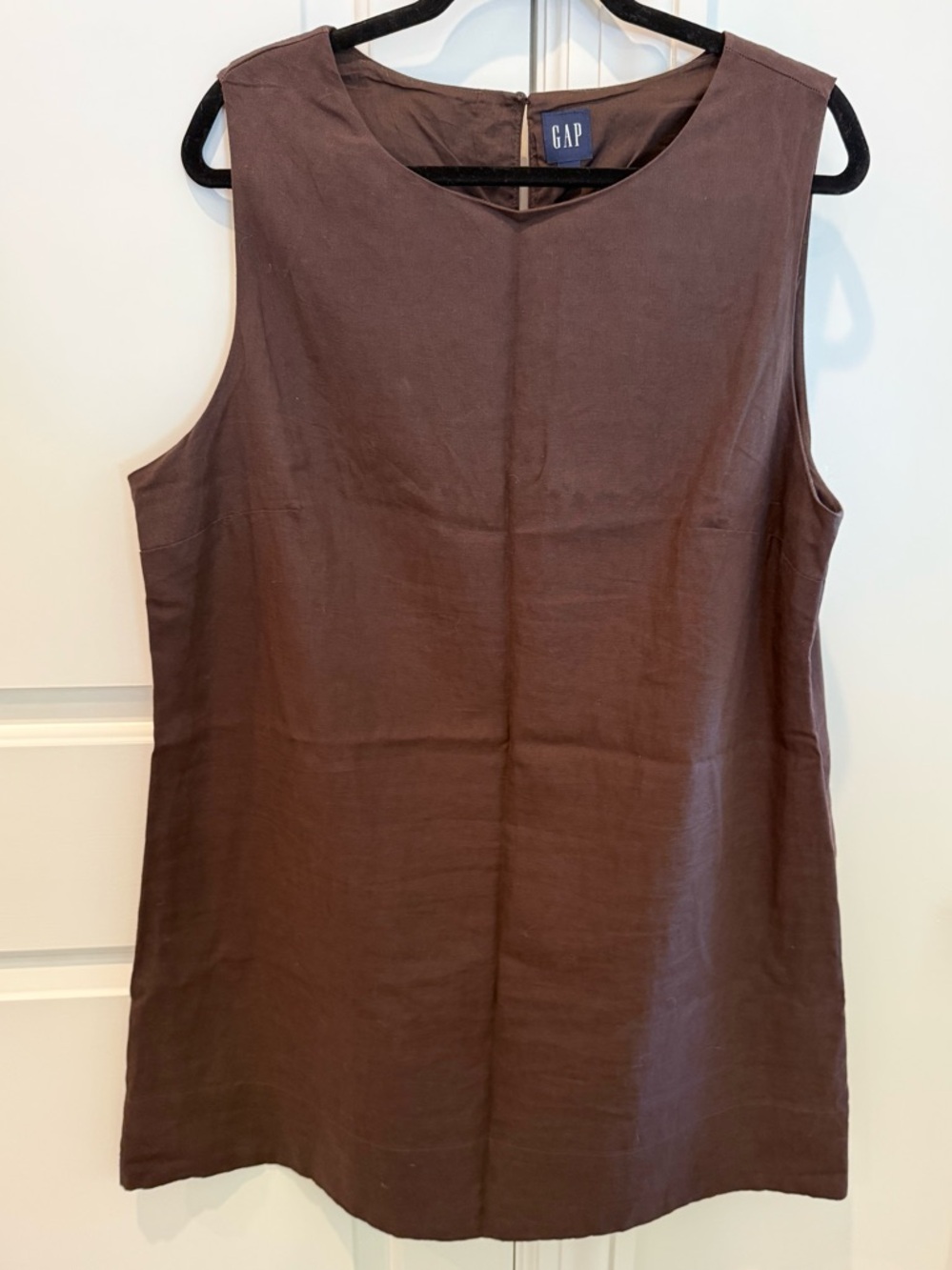 GAP Sleeveless Linen Blend Dress XL Terra Brown